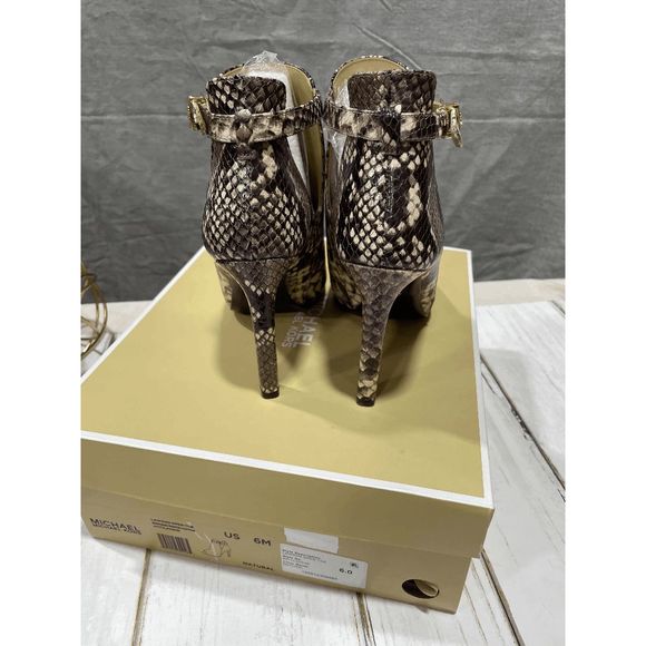 MICHAEL Michael Kors Women's Lawson Open Toe Booties - Natural 6M - Picture 3 of 8